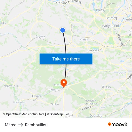Marcq to Rambouillet map