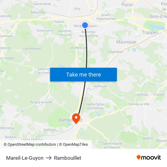 Mareil-Le-Guyon to Rambouillet map