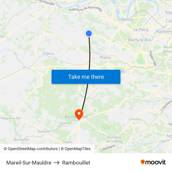 Mareil-Sur-Mauldre to Rambouillet map