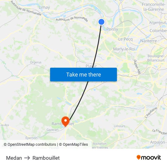 Medan to Rambouillet map