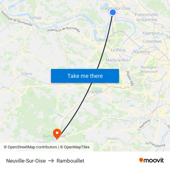 Neuville-Sur-Oise to Rambouillet map
