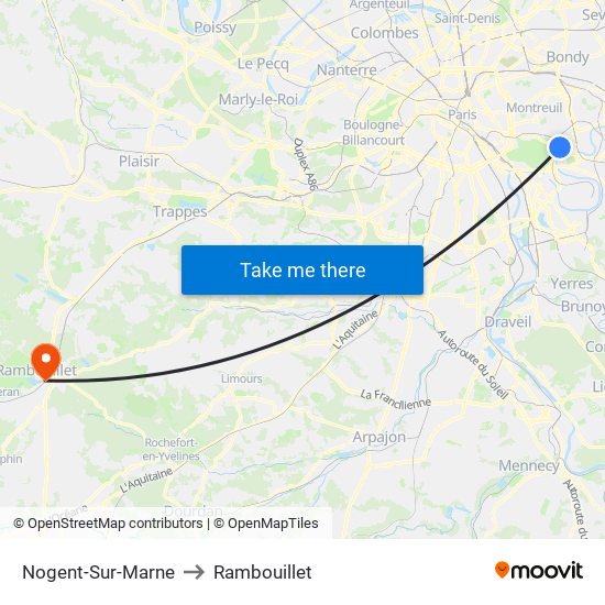 Nogent-Sur-Marne to Rambouillet map