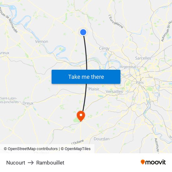 Nucourt to Rambouillet map