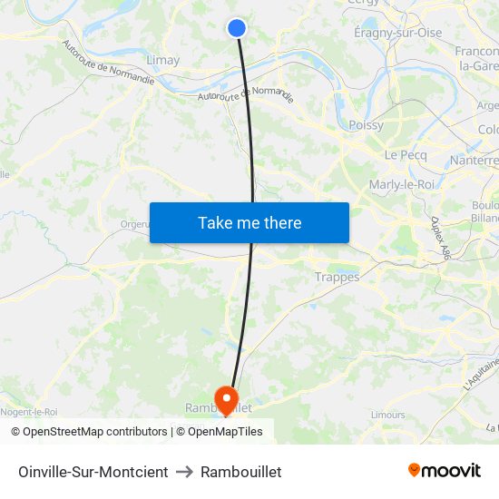 Oinville-Sur-Montcient to Rambouillet map