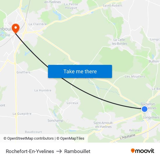 Rochefort-En-Yvelines to Rambouillet map