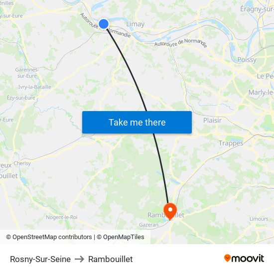Rosny-Sur-Seine to Rambouillet map