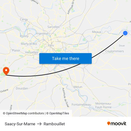 Saacy-Sur-Marne to Rambouillet map