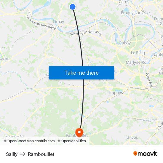 Sailly to Rambouillet map