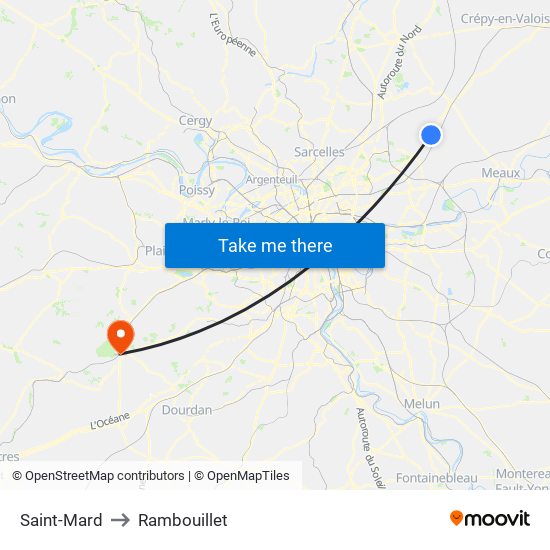 Saint-Mard to Rambouillet map