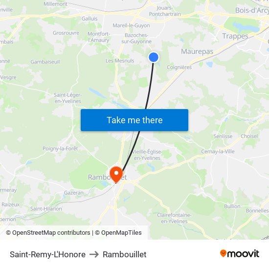 Saint-Remy-L'Honore to Rambouillet map