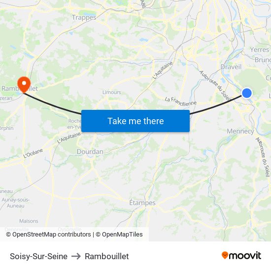 Soisy-Sur-Seine to Rambouillet map