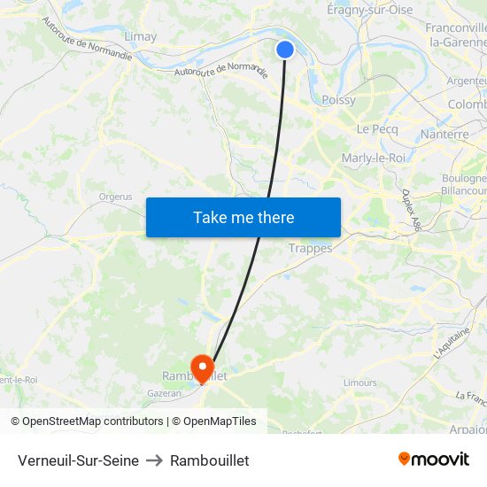 Verneuil-Sur-Seine to Rambouillet map