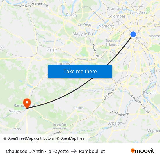 Chaussée D'Antin - la Fayette to Rambouillet map