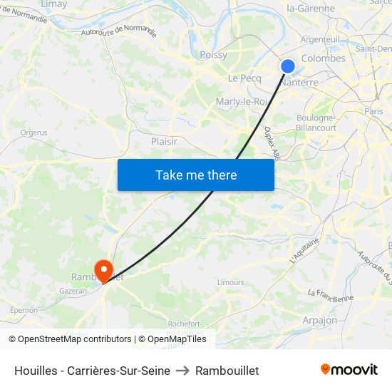 Houilles - Carrières-Sur-Seine to Rambouillet map