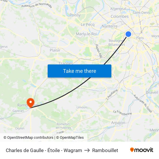 Charles de Gaulle - Étoile - Wagram to Rambouillet map