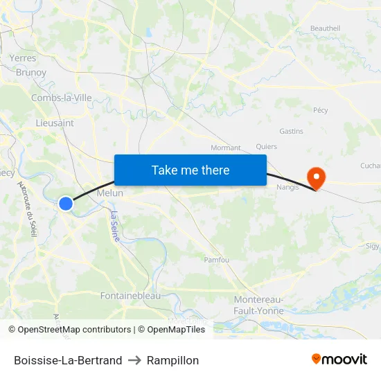 Boissise-La-Bertrand to Rampillon map