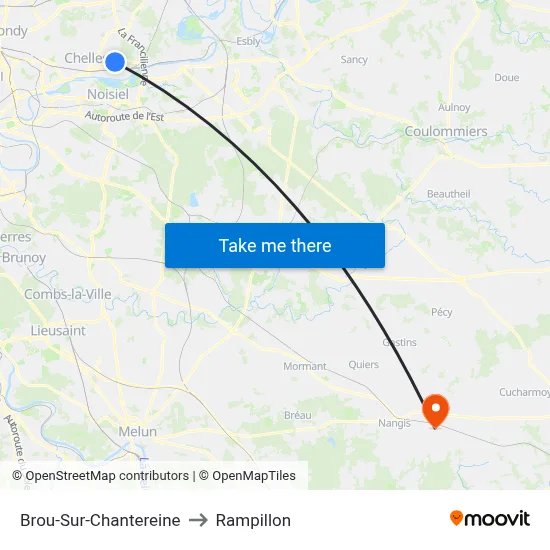 Brou-Sur-Chantereine to Rampillon map