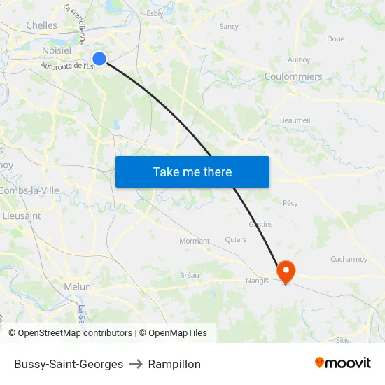Bussy-Saint-Georges to Rampillon map