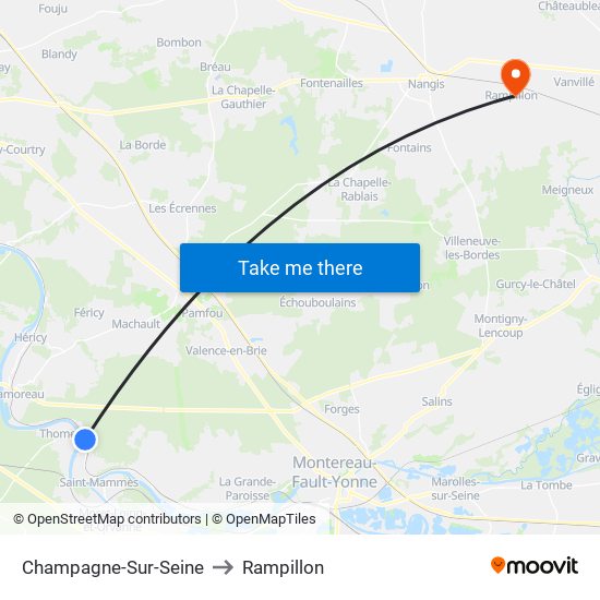 Champagne-Sur-Seine to Rampillon map