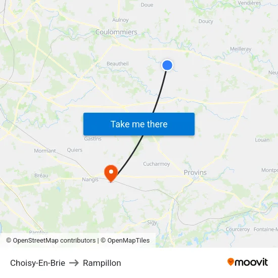 Choisy-En-Brie to Rampillon map