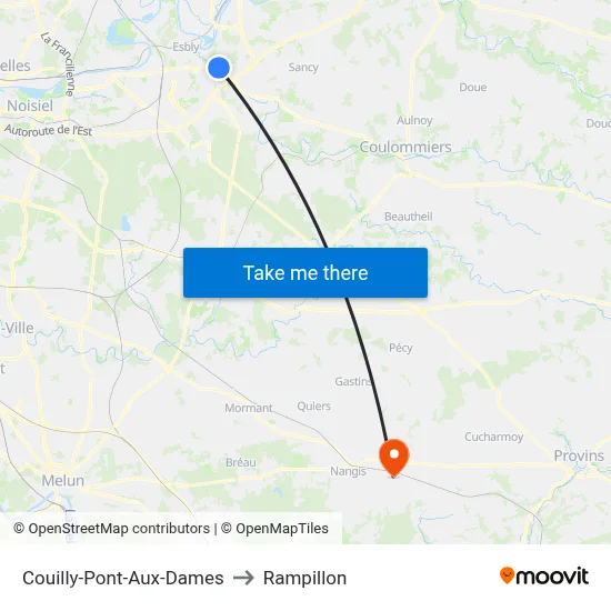 Couilly-Pont-Aux-Dames to Rampillon map