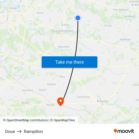 Doue to Rampillon map
