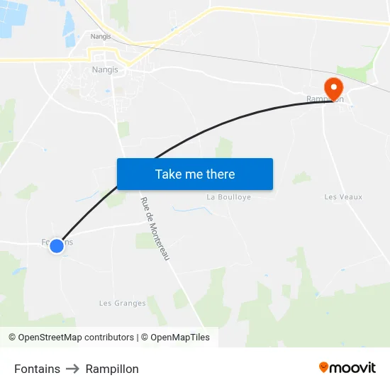Fontains to Rampillon map