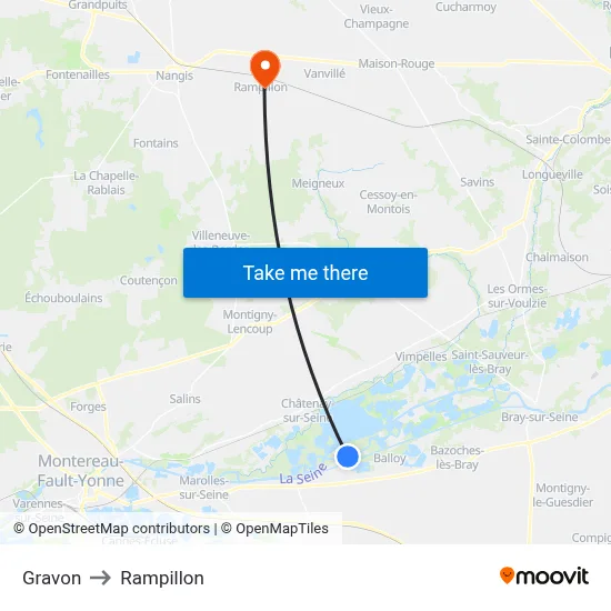 Gravon to Rampillon map