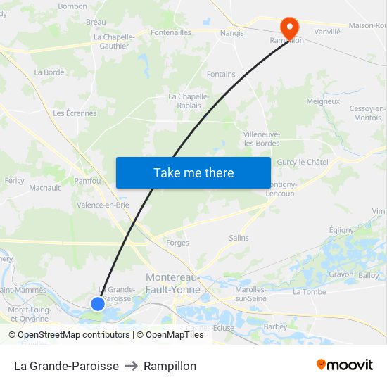 La Grande-Paroisse to Rampillon map