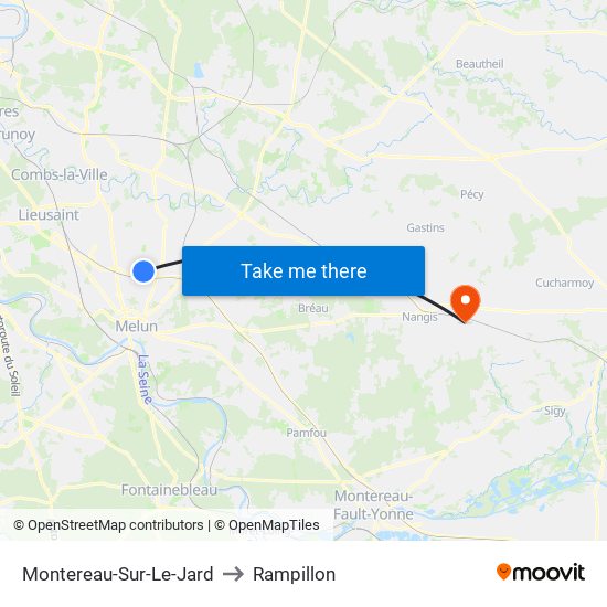 Montereau-Sur-Le-Jard to Rampillon map