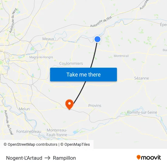 Nogent-L'Artaud to Rampillon map