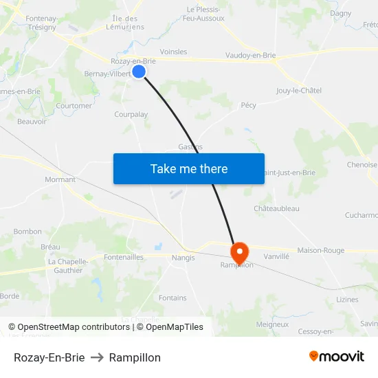 Rozay-En-Brie to Rampillon map