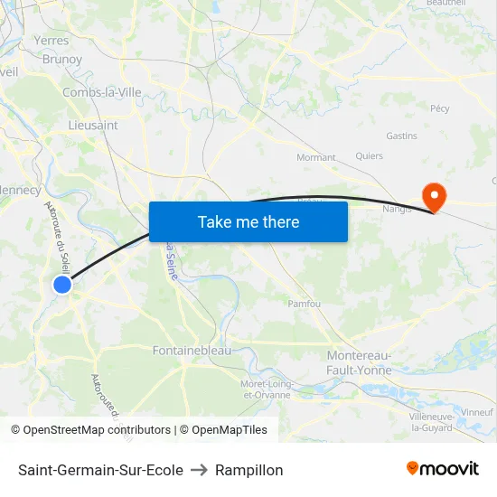 Saint-Germain-Sur-Ecole to Rampillon map