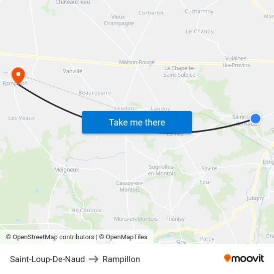 Saint-Loup-De-Naud to Rampillon map