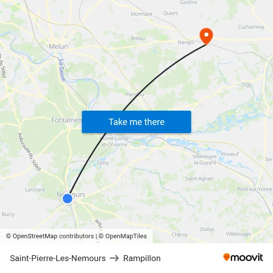 Saint-Pierre-Les-Nemours to Rampillon map