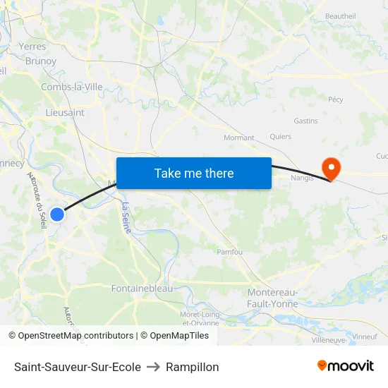 Saint-Sauveur-Sur-Ecole to Rampillon map