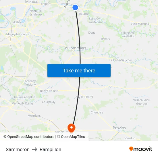 Sammeron to Rampillon map