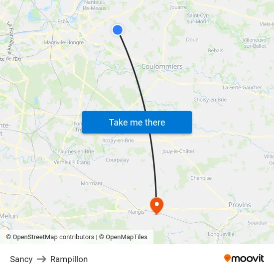 Sancy to Rampillon map