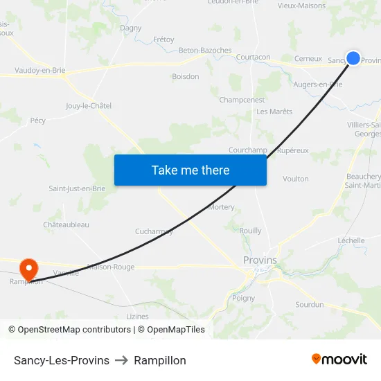 Sancy-Les-Provins to Rampillon map