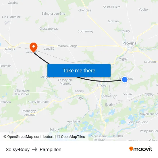 Soisy-Bouy to Rampillon map