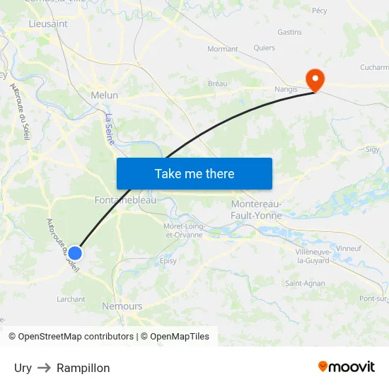 Ury to Rampillon map
