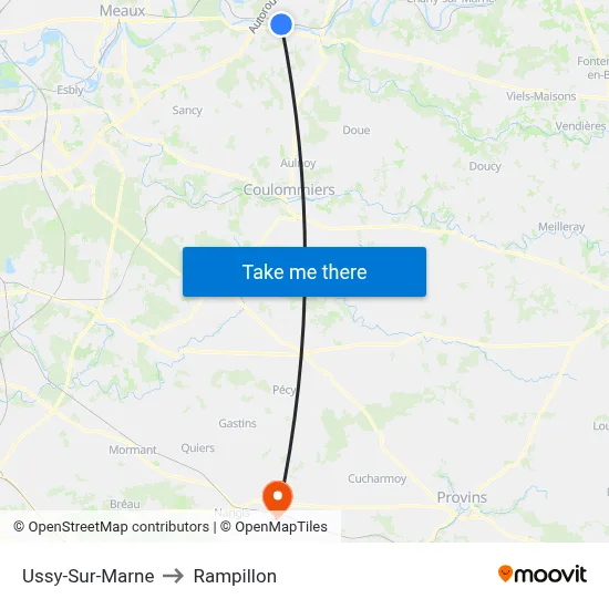 Ussy-Sur-Marne to Rampillon map