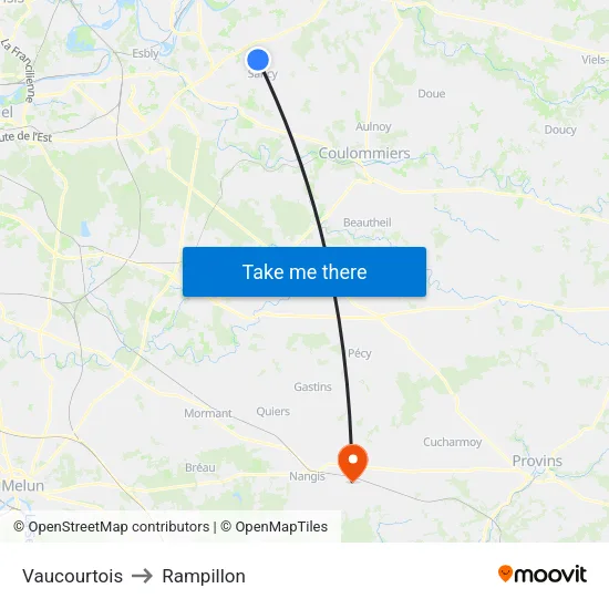 Vaucourtois to Rampillon map