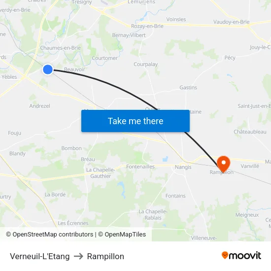 Verneuil-L'Etang to Rampillon map