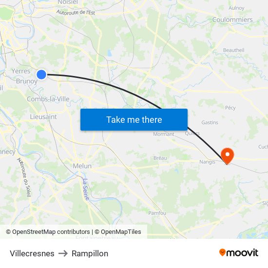 Villecresnes to Rampillon map