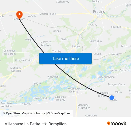 Villenauxe-La-Petite to Rampillon map