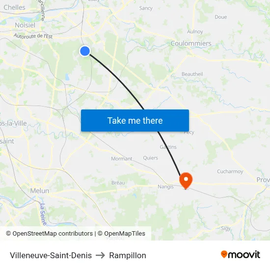 Villeneuve-Saint-Denis to Rampillon map