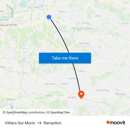 Villiers-Sur-Morin to Rampillon map