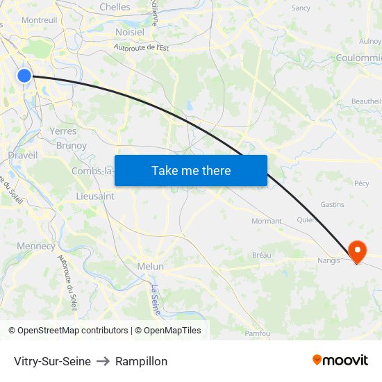 Vitry-Sur-Seine to Rampillon map