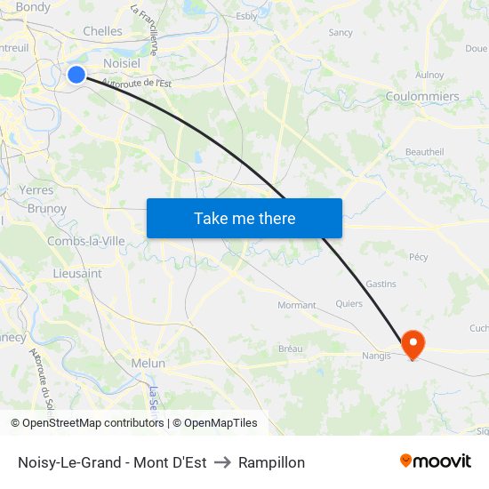 Noisy-Le-Grand - Mont D'Est to Rampillon map